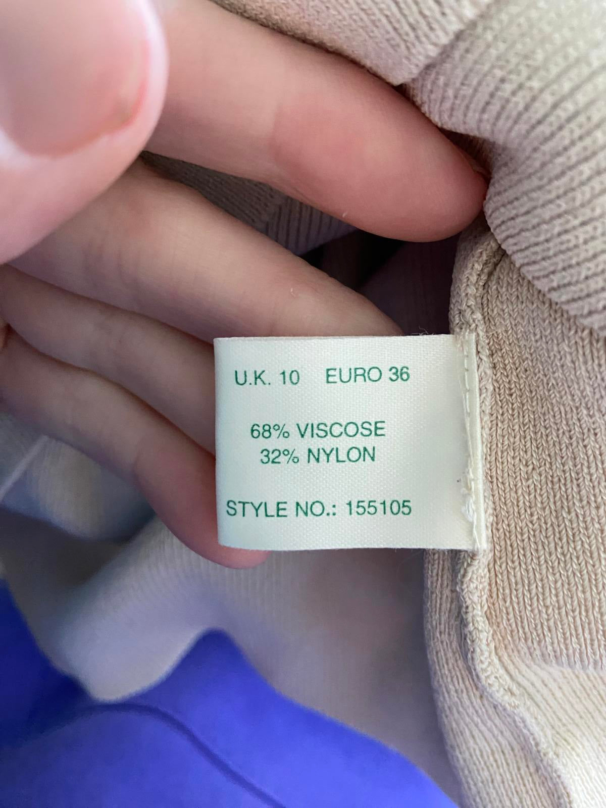 KALIKO Beige Lightweight Sweater - Full Zip, Belted Style, Size 10