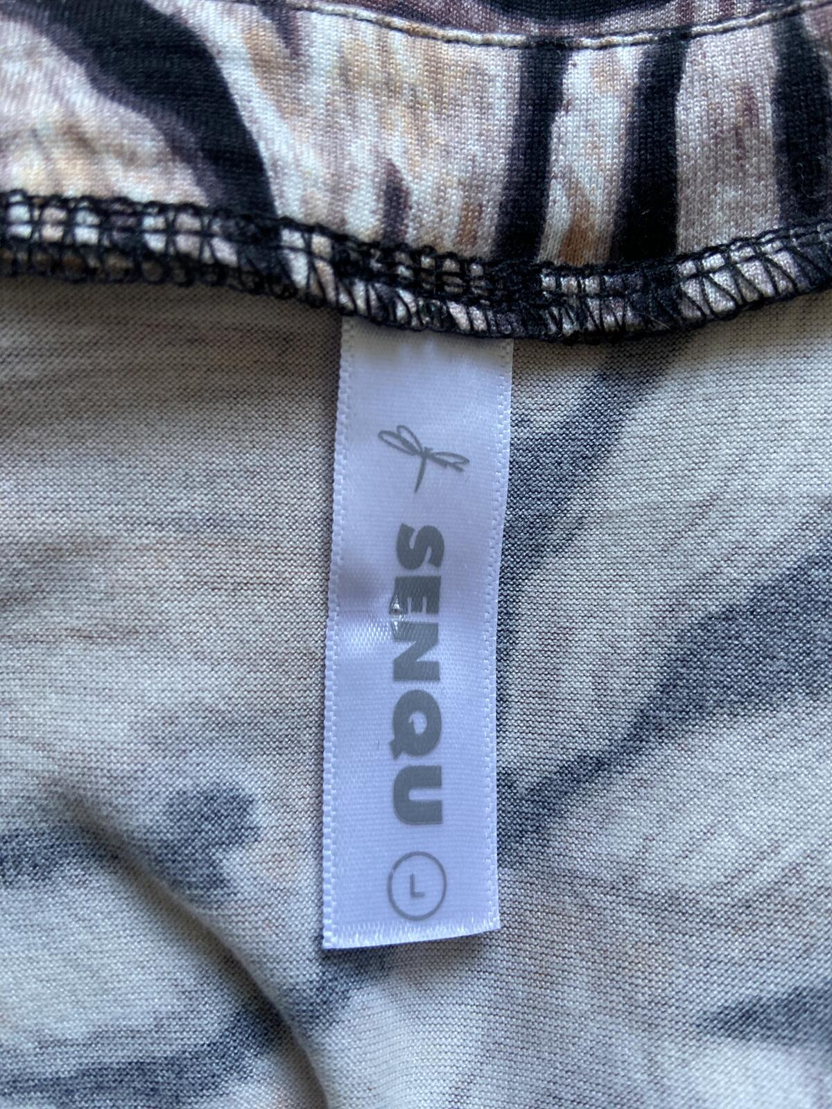Senqu Abstract Animal Print Midi Dress - Size Large