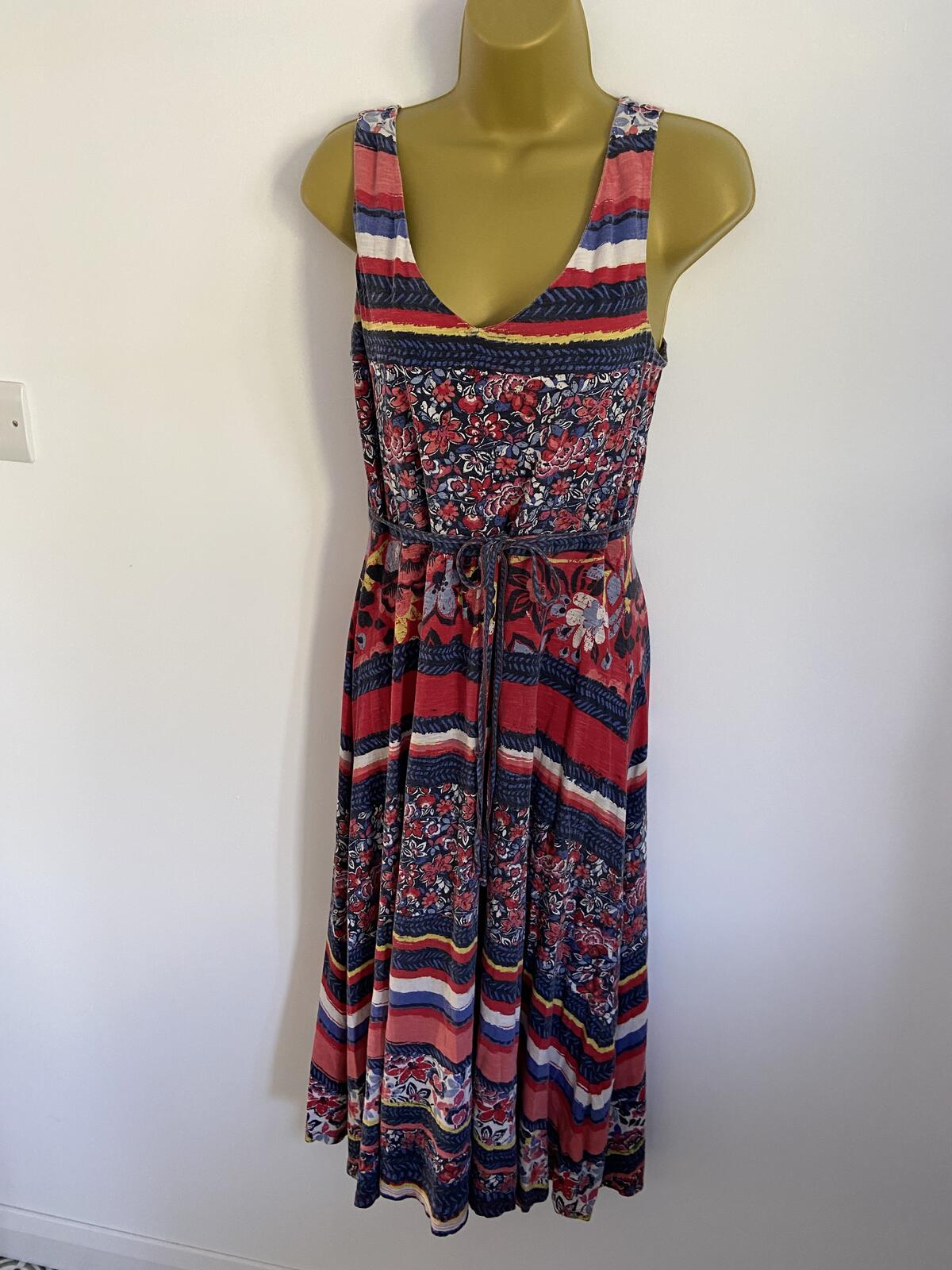 Monsoon Multi-Patterned Cotton Midi Dress - UK Size 12