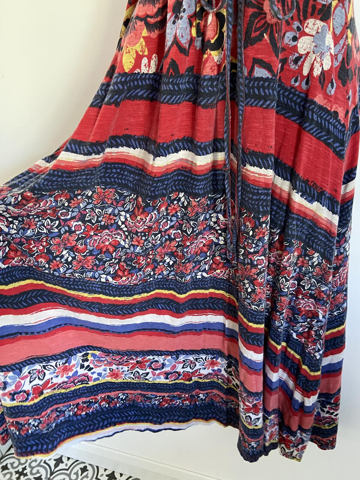 Monsoon Multi-Patterned Cotton Midi Dress - UK Size 12