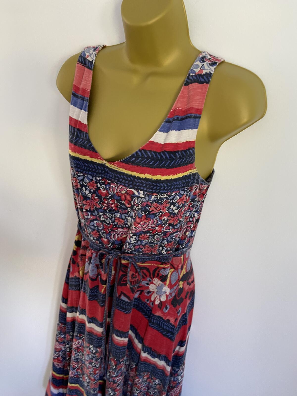 Monsoon Multi-Patterned Cotton Midi Dress - UK Size 12