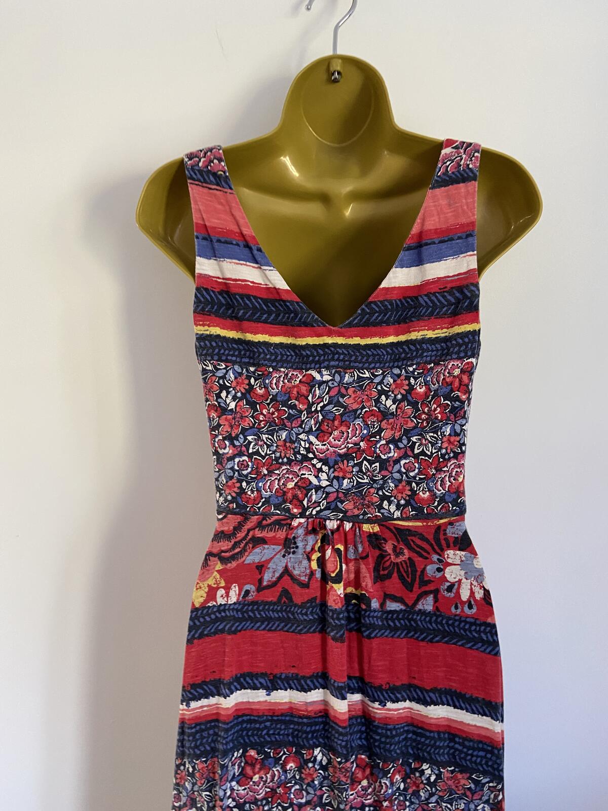 Monsoon Multi-Patterned Cotton Midi Dress - UK Size 12