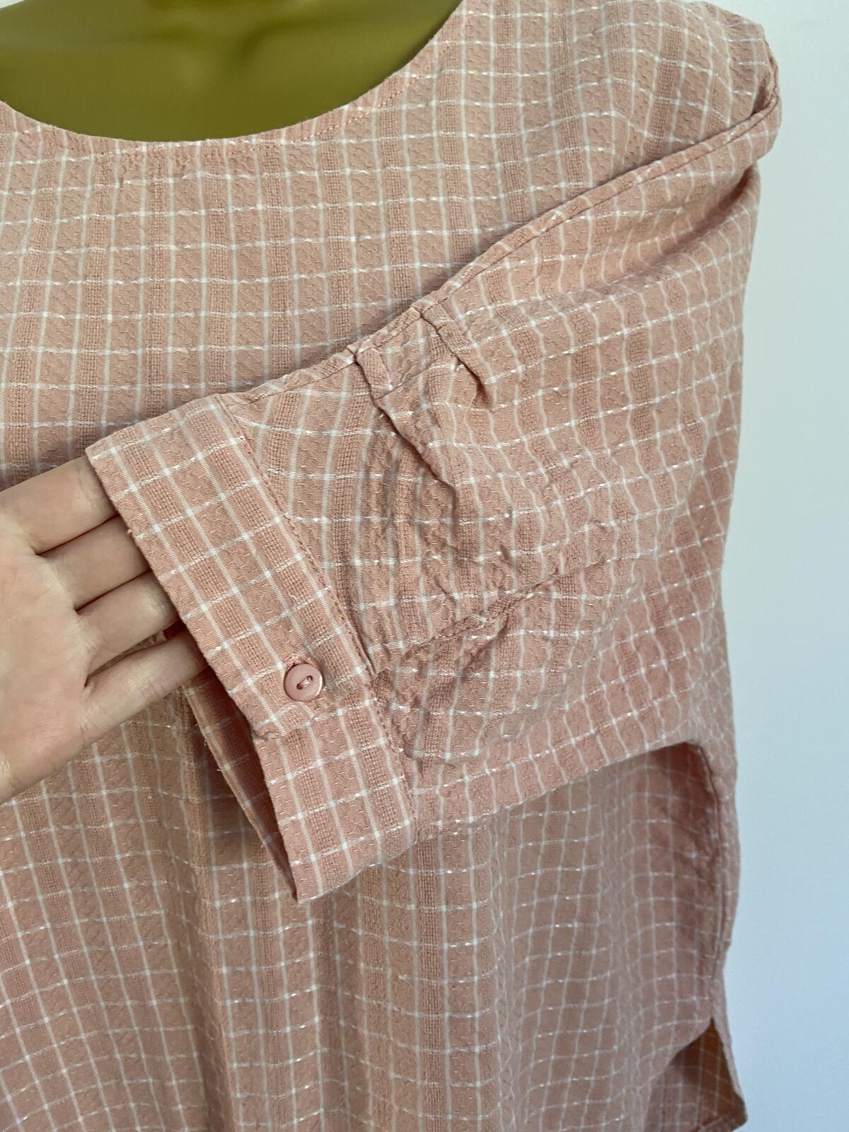 Stella Morgan Pink & White Checked Short Sleeve Blouse - UK Size 10