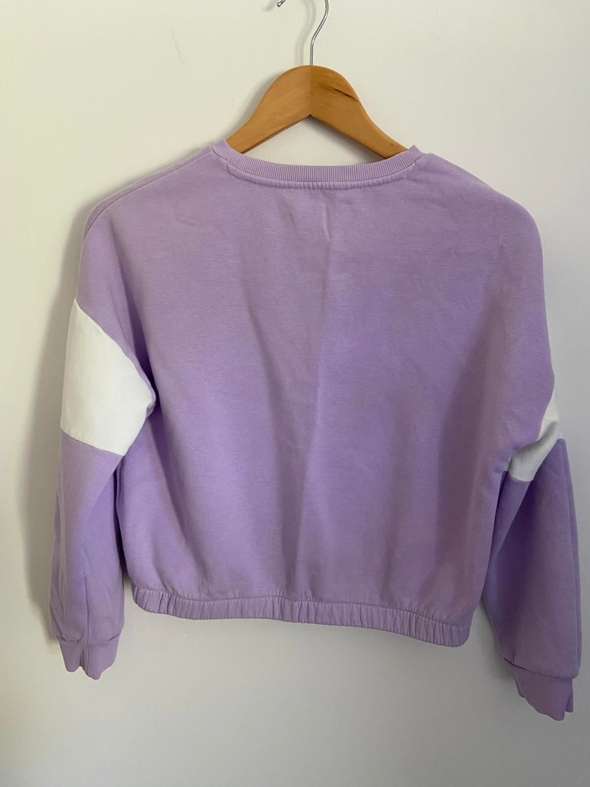 M&S Girls Age 11-12 Lilac Purple Sweatshirt Sunshine State of Mind Cotton Jumper