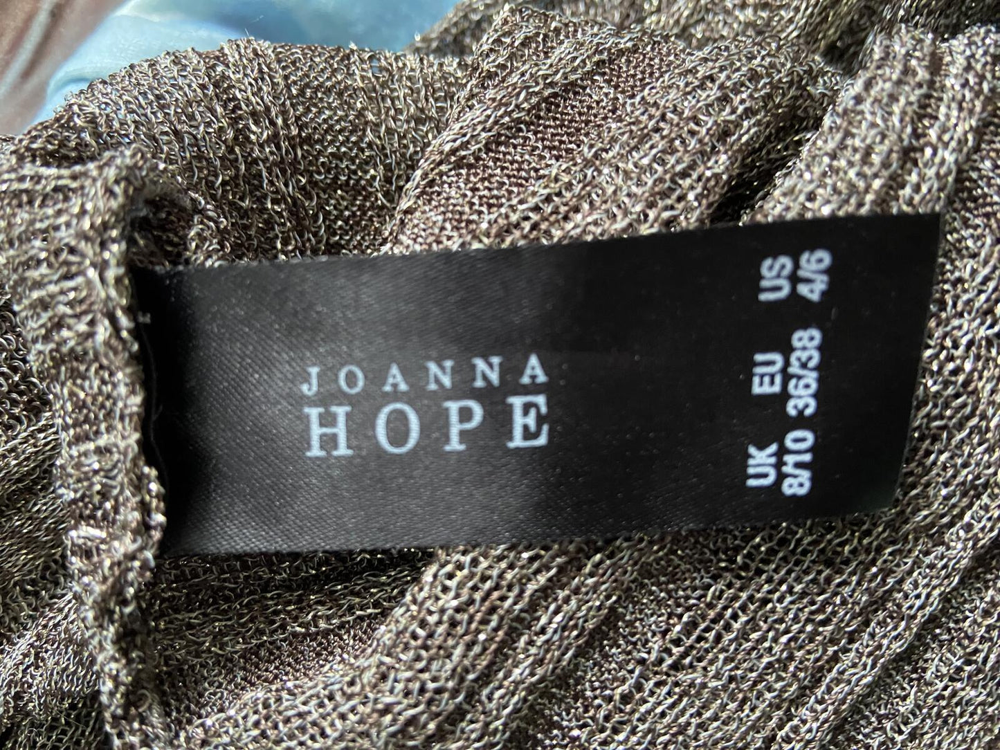 Joanna Hope Gold & Silver Metallic Sheer Glitter Top - Size 8/10