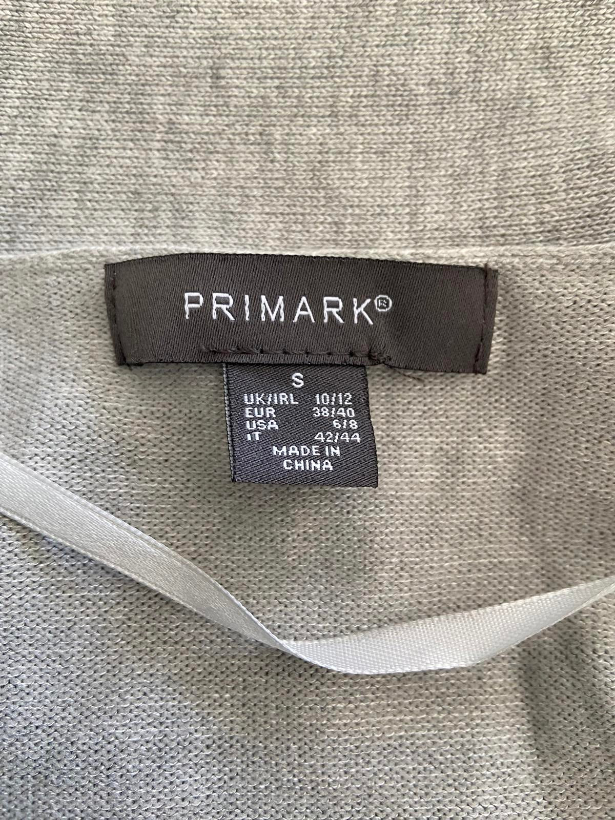 Primark Grey Cardigan - Silver Cuff Buttons & Pockets, Size Small (UK 10-12)