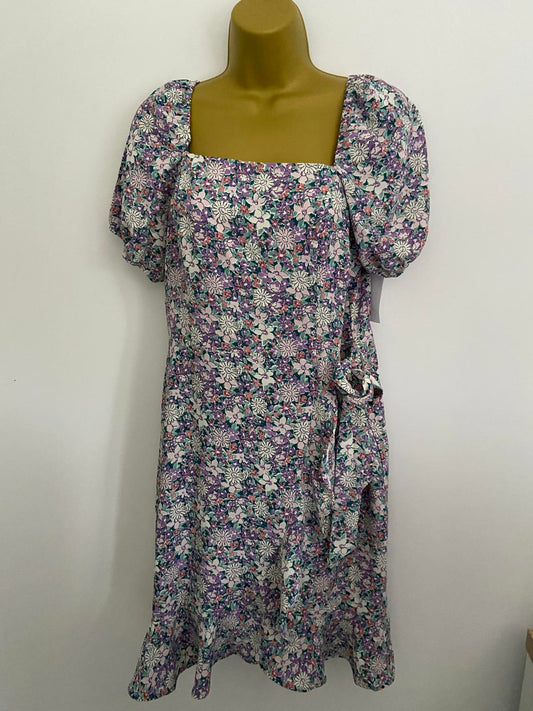 MONTEAU Los Angeles Floral Dress - Purple, Size XL (NWT)