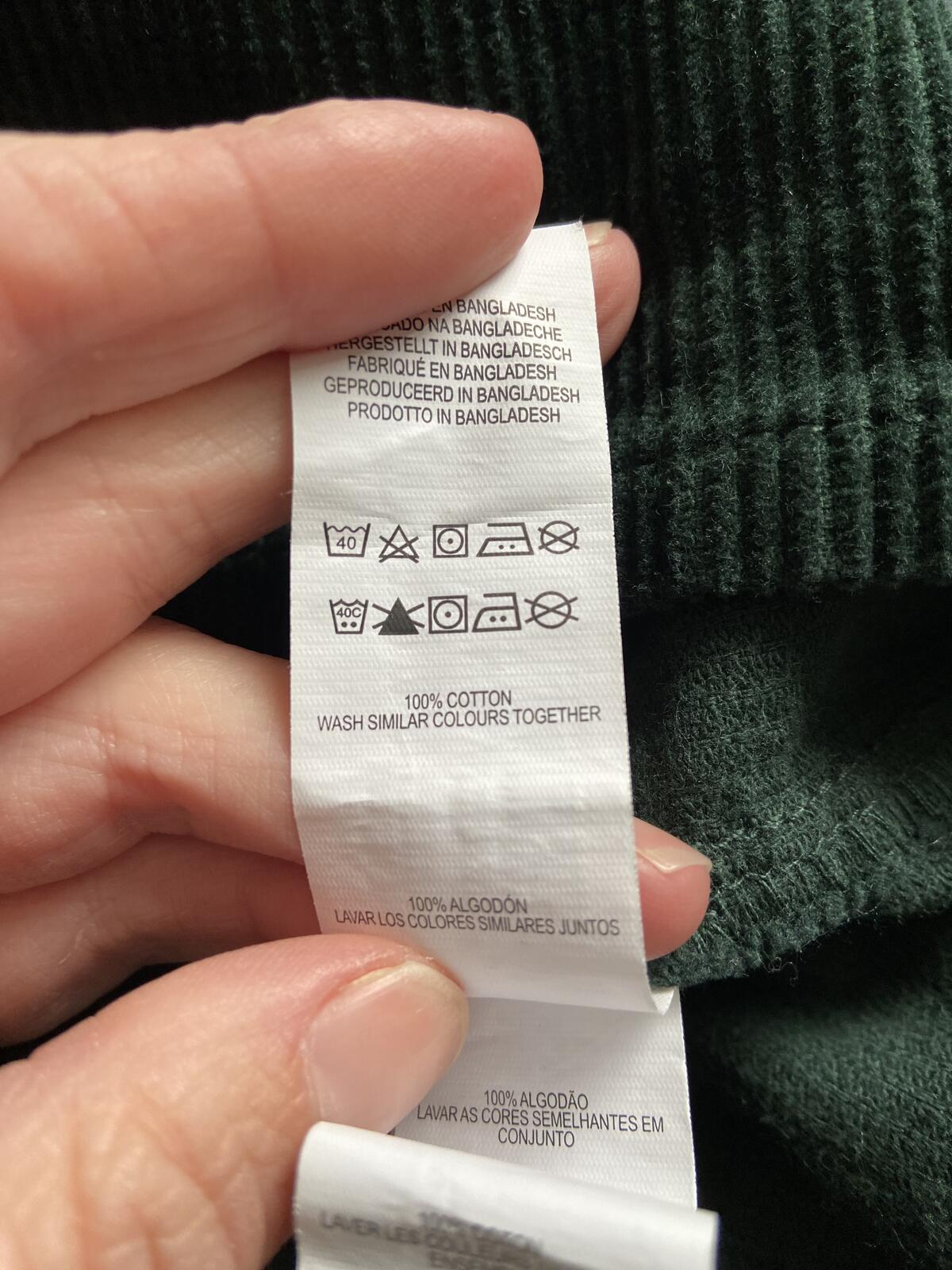 Denim & Co. Dark Green Corduroy Pinafore Dress - Size 8