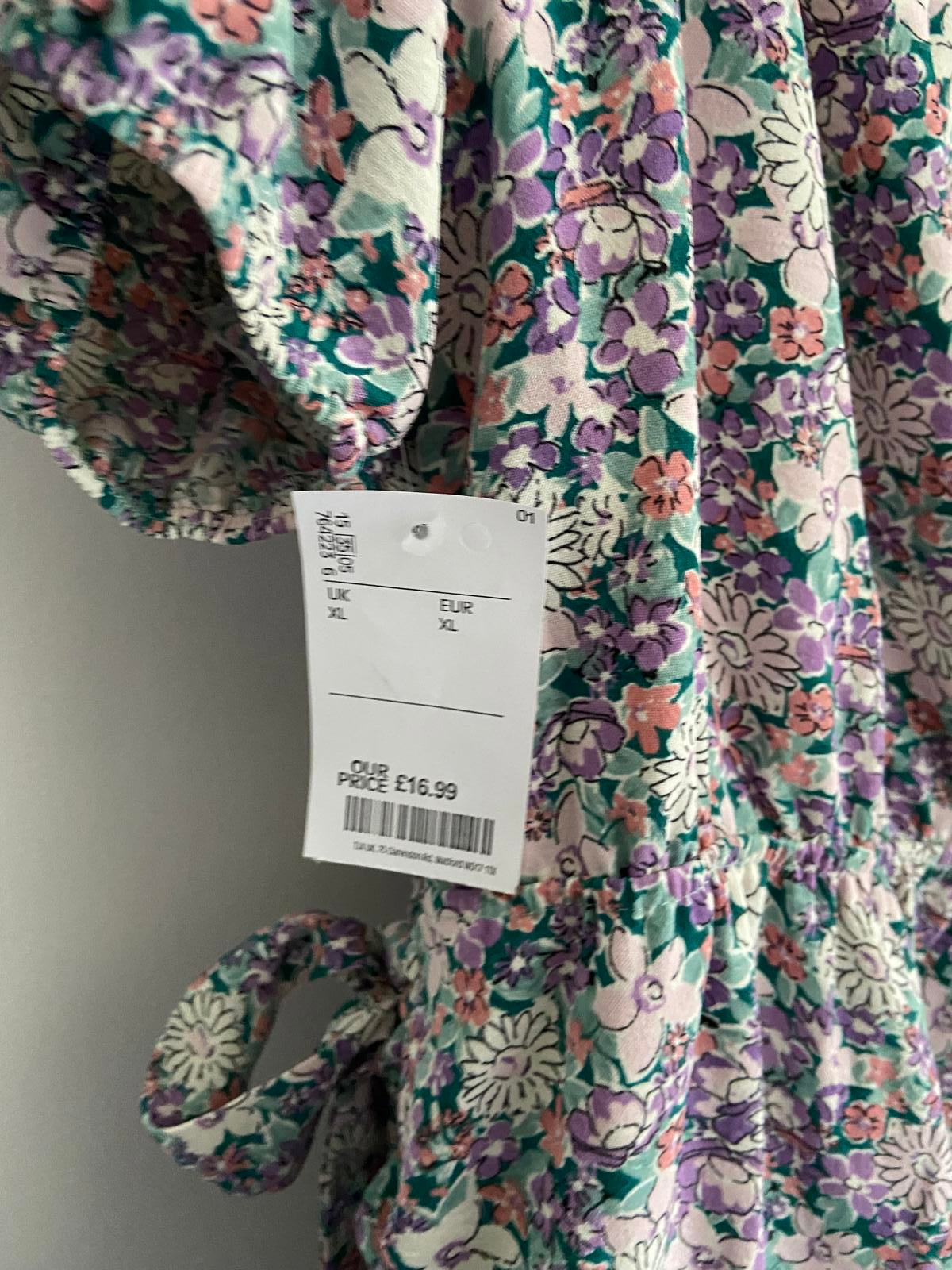 MONTEAU Los Angeles Floral Dress - Purple, Size XL (NWT)