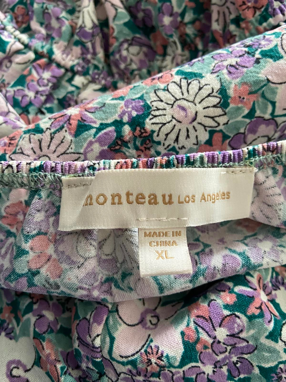 MONTEAU Los Angeles Floral Dress - Purple, Size XL (NWT)