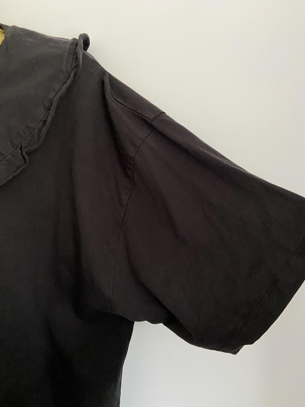 ASOS Design Black Cotton T-Shirt Dress with Oversized Collar - Size 10