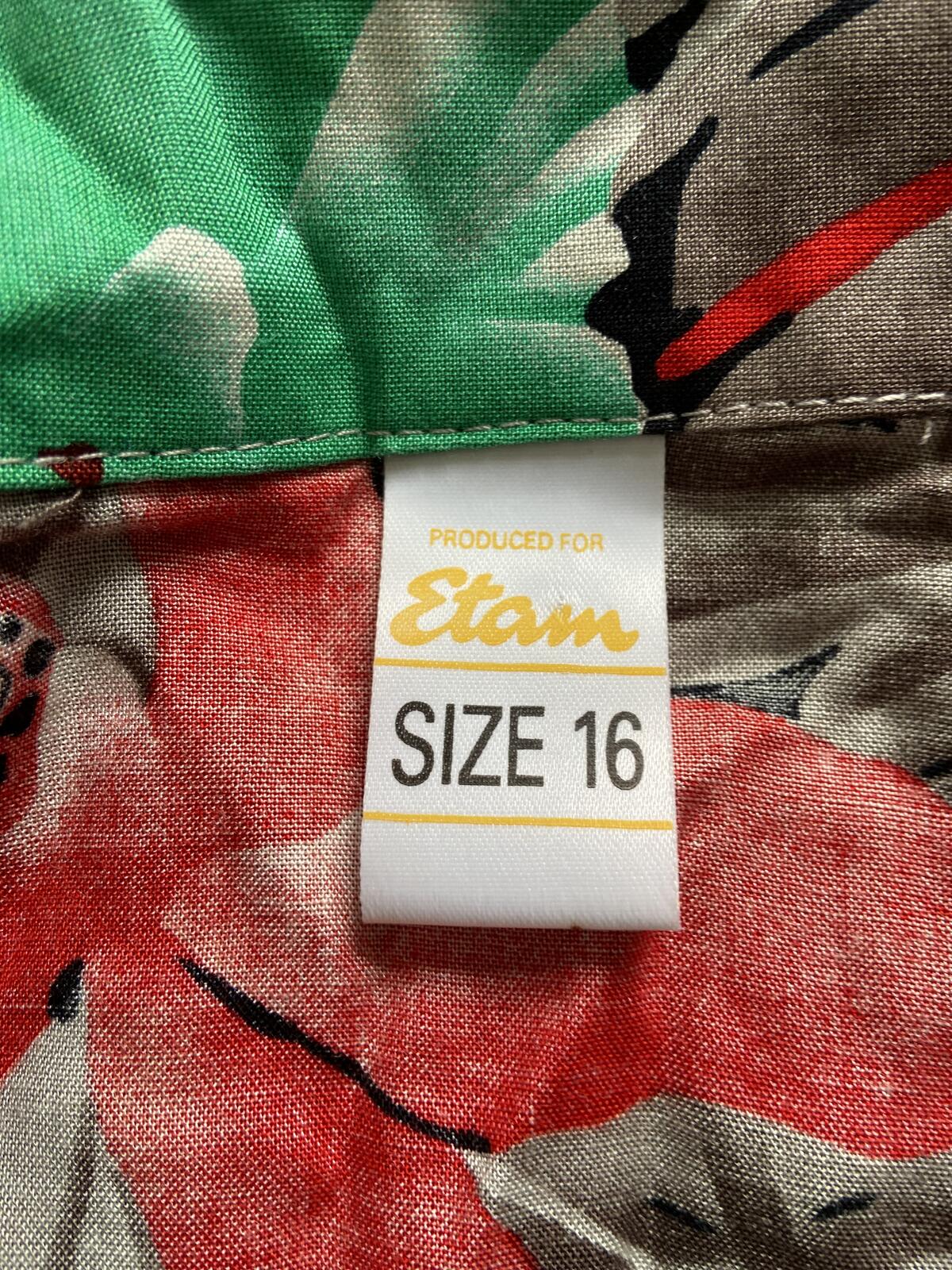 Etam Floral & Tiger Print Boxy Tie-Front Shirt - Size 16