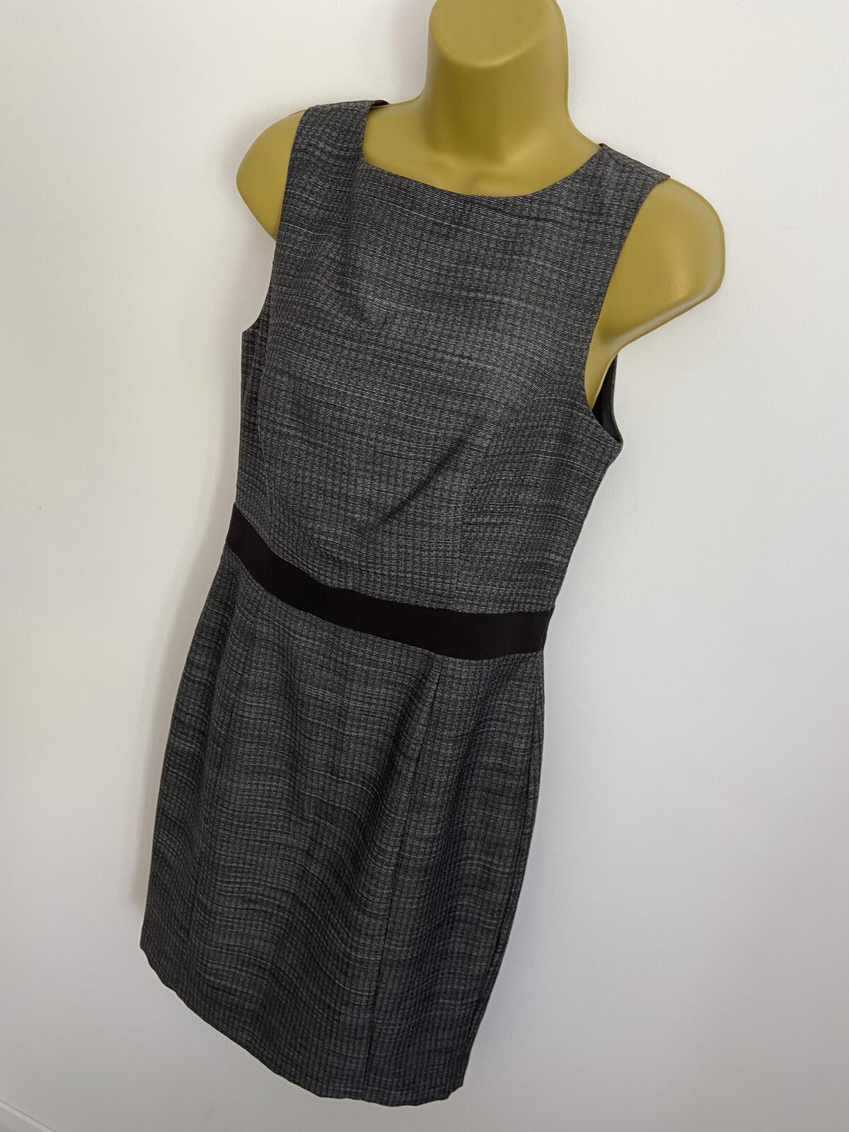 Papaya Grey Smart Sleeveless Lined Dress with Waistband - Size 10