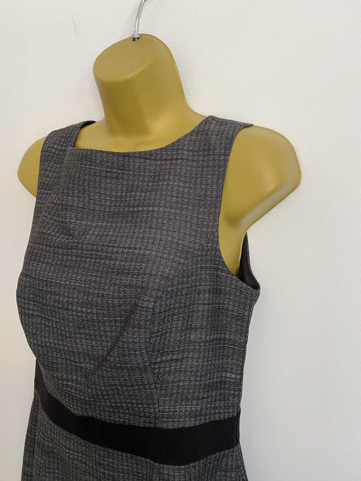 Papaya Grey Smart Sleeveless Lined Dress with Waistband - Size 10