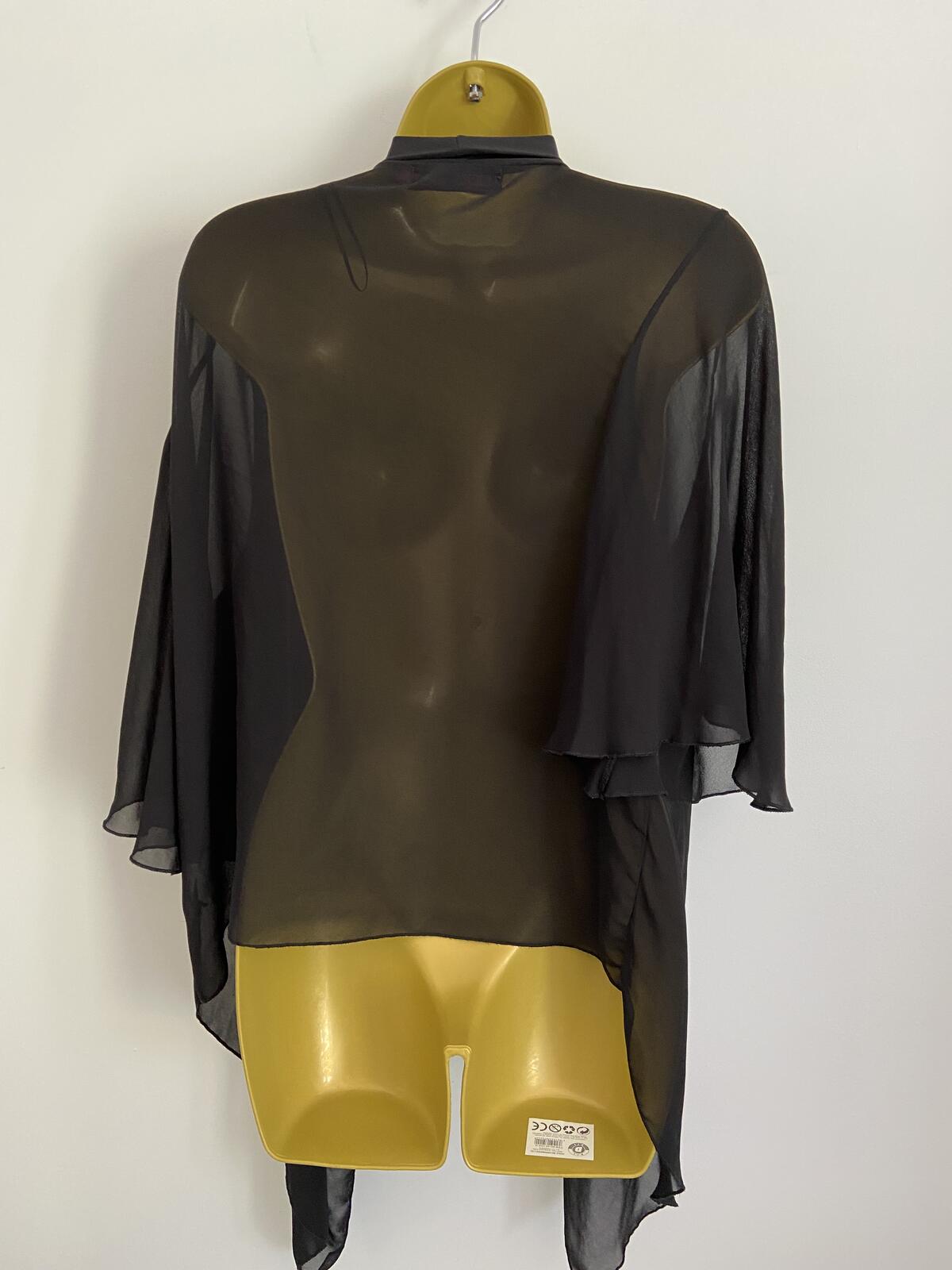 Boohoo Black Beach Cover Up Summer Cardigan - Size 12