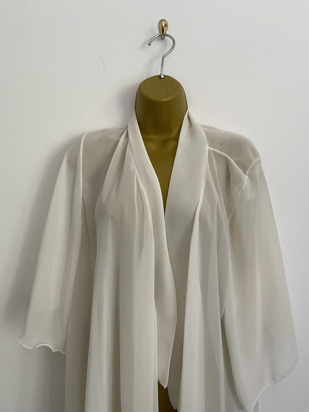 Boohoo White Cream Beach Cover Up Summer Cardigan - Size 12