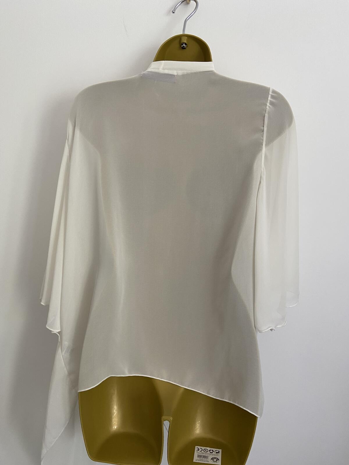Boohoo White Cream Beach Cover Up Summer Cardigan - Size 12
