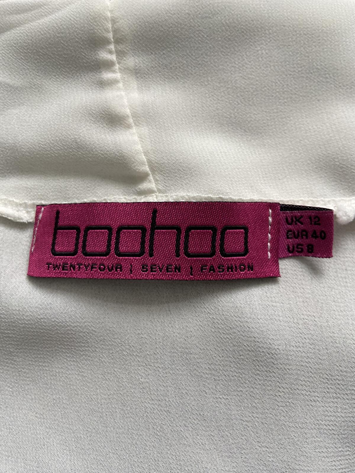 Boohoo White Cream Beach Cover Up Summer Cardigan - Size 12