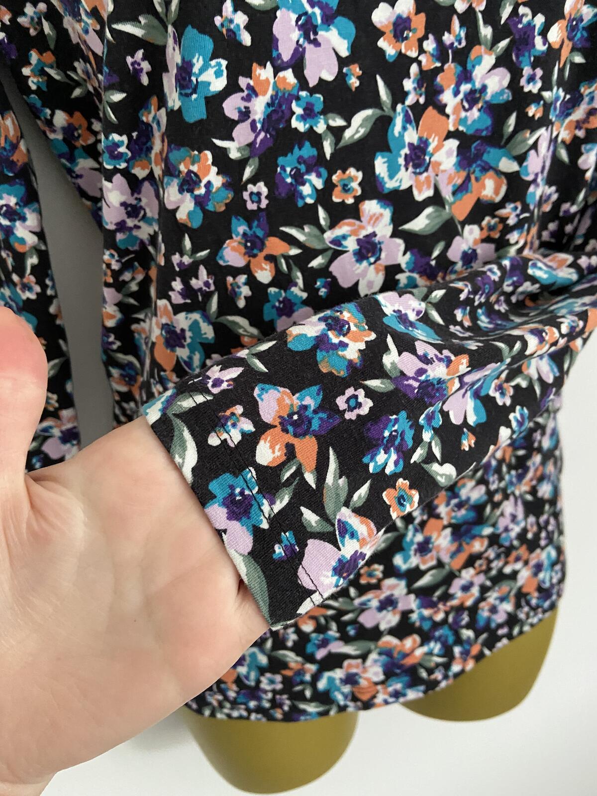 Tu Women Floral Long Sleeve Slim Fit T-Shirt - UK Size 10