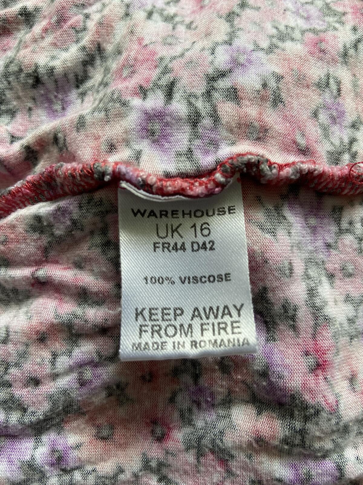 Warehouse Pink & Lilac Floral Sleeveless Tank Top - Size 16