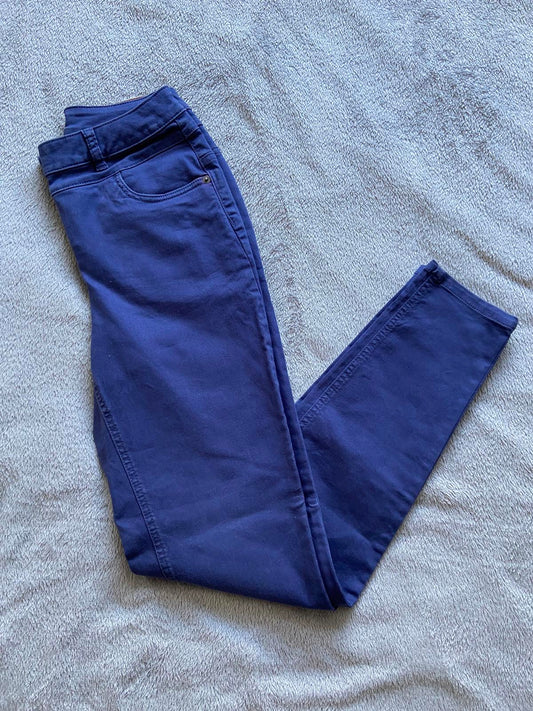 Madeleine Size 8 Navy Blue Jeans High Waist Three Button Zip Fastening 73cm