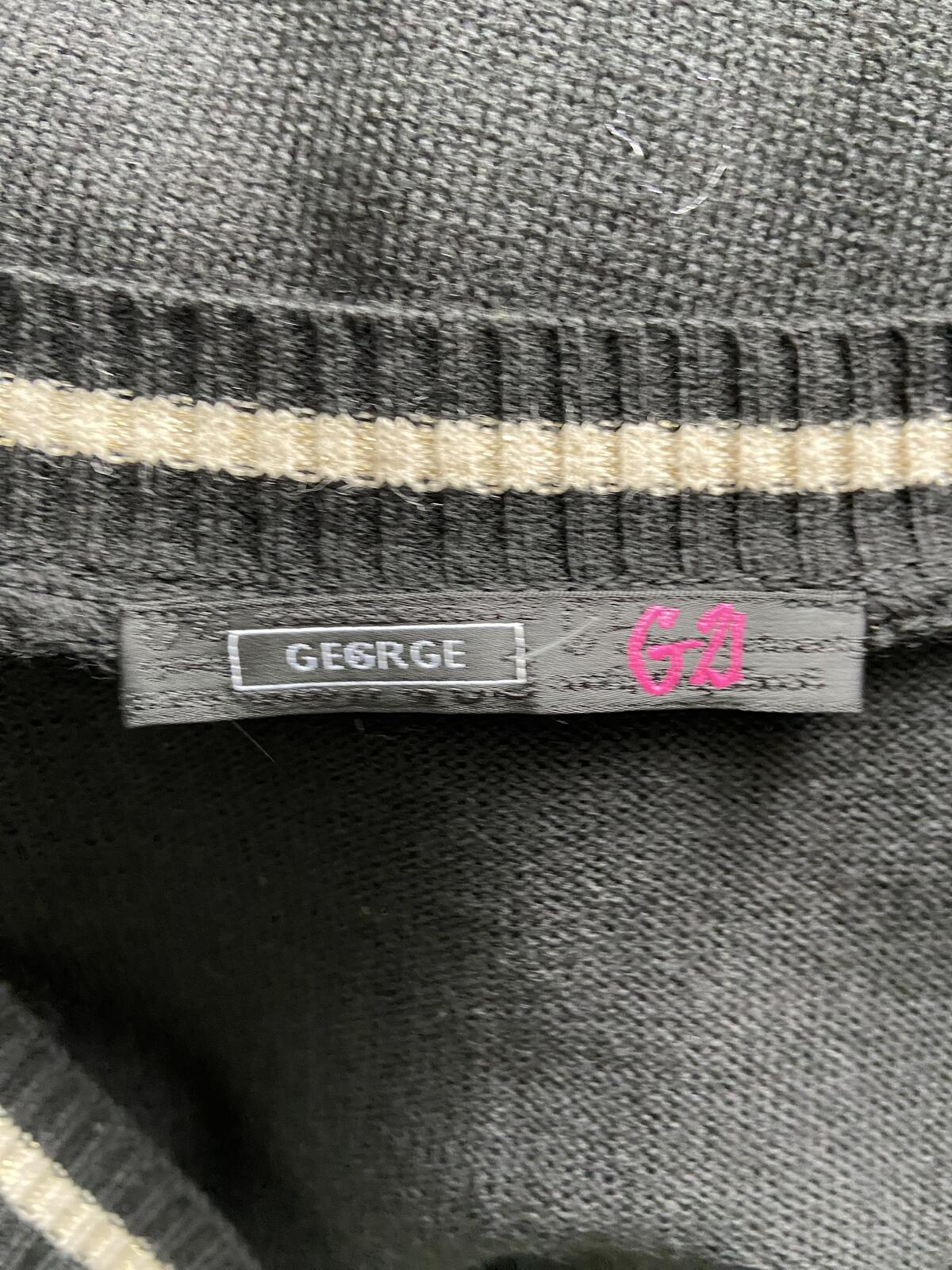 George Black Knit Tank Top with Gold Detail - Size 12