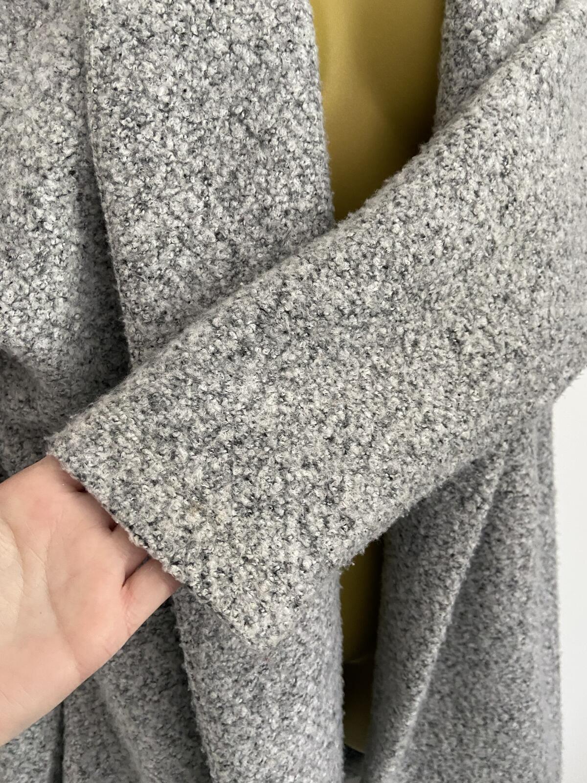 M&S Grey Open Front Cardigan with Pockets - Size 16