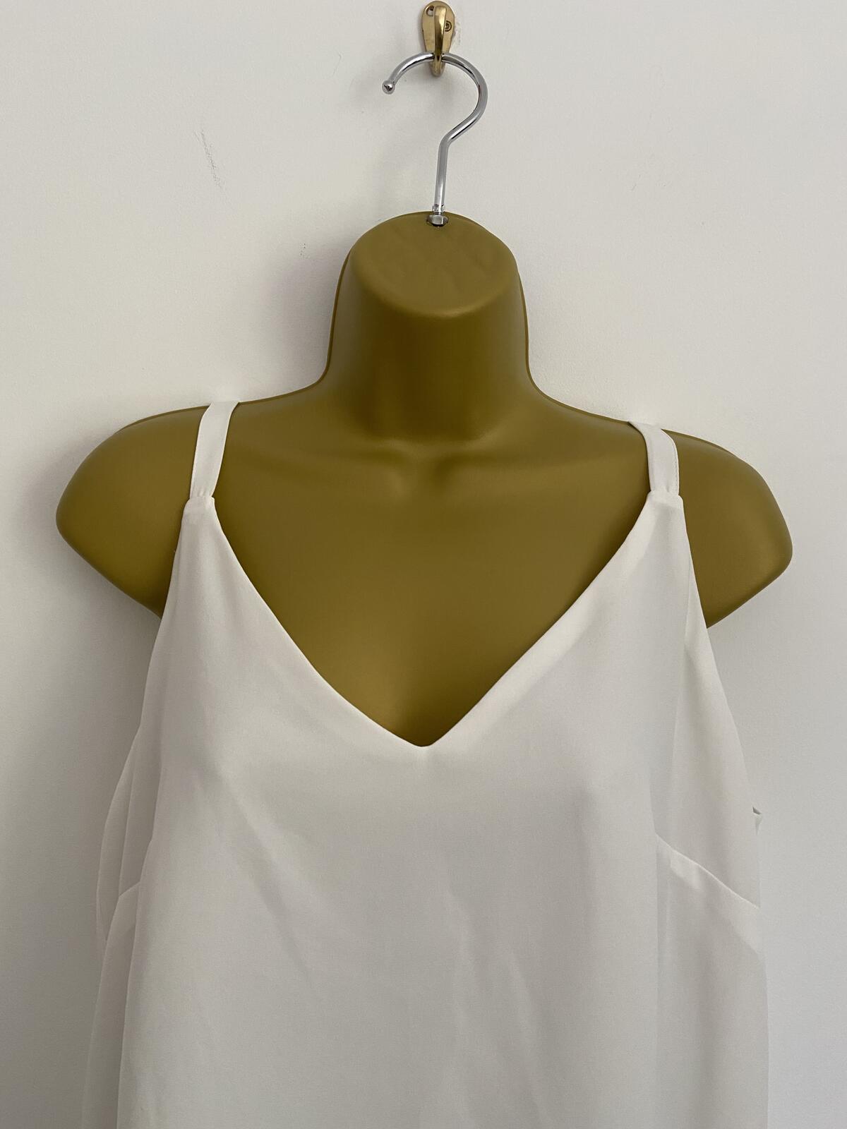 F&F White V-Neck Cami Top - Size 14