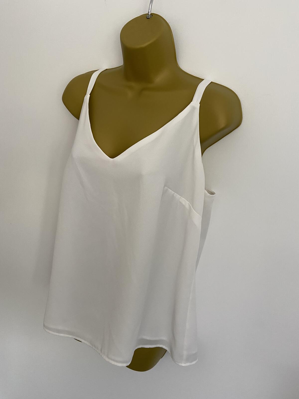 F&F White V-Neck Cami Top - Size 14