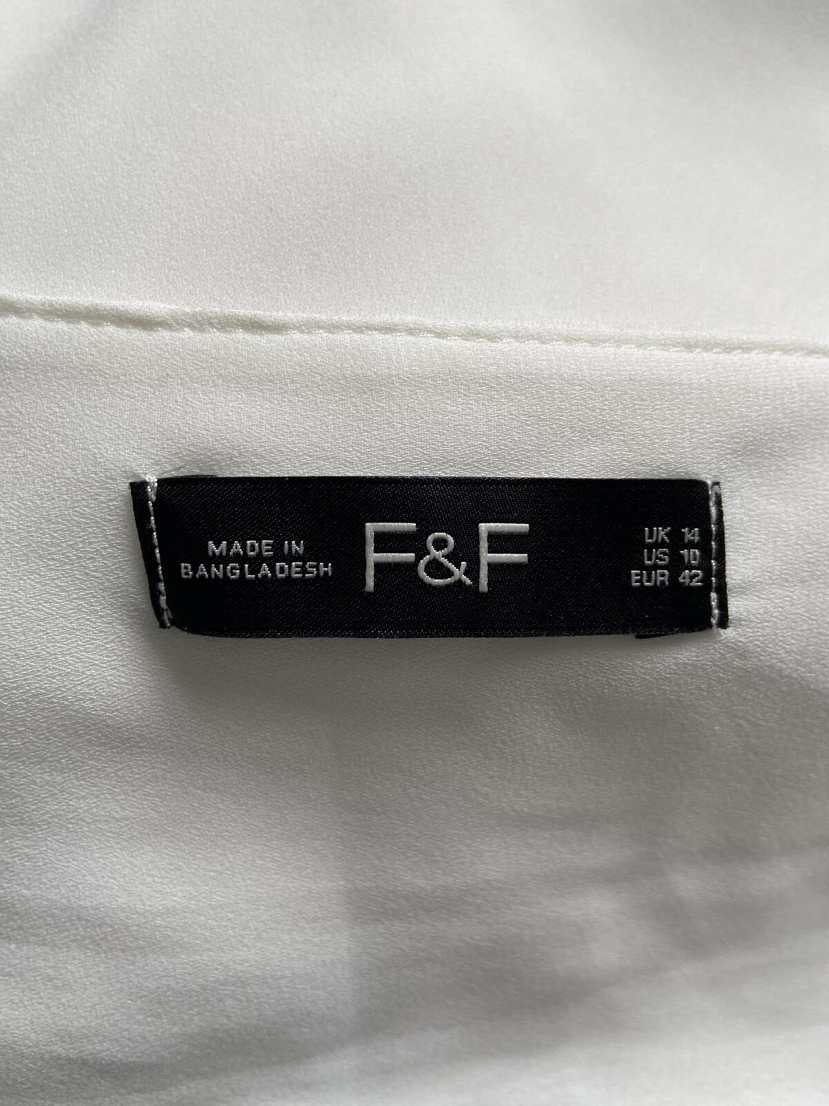 F&F White V-Neck Cami Top - Size 14