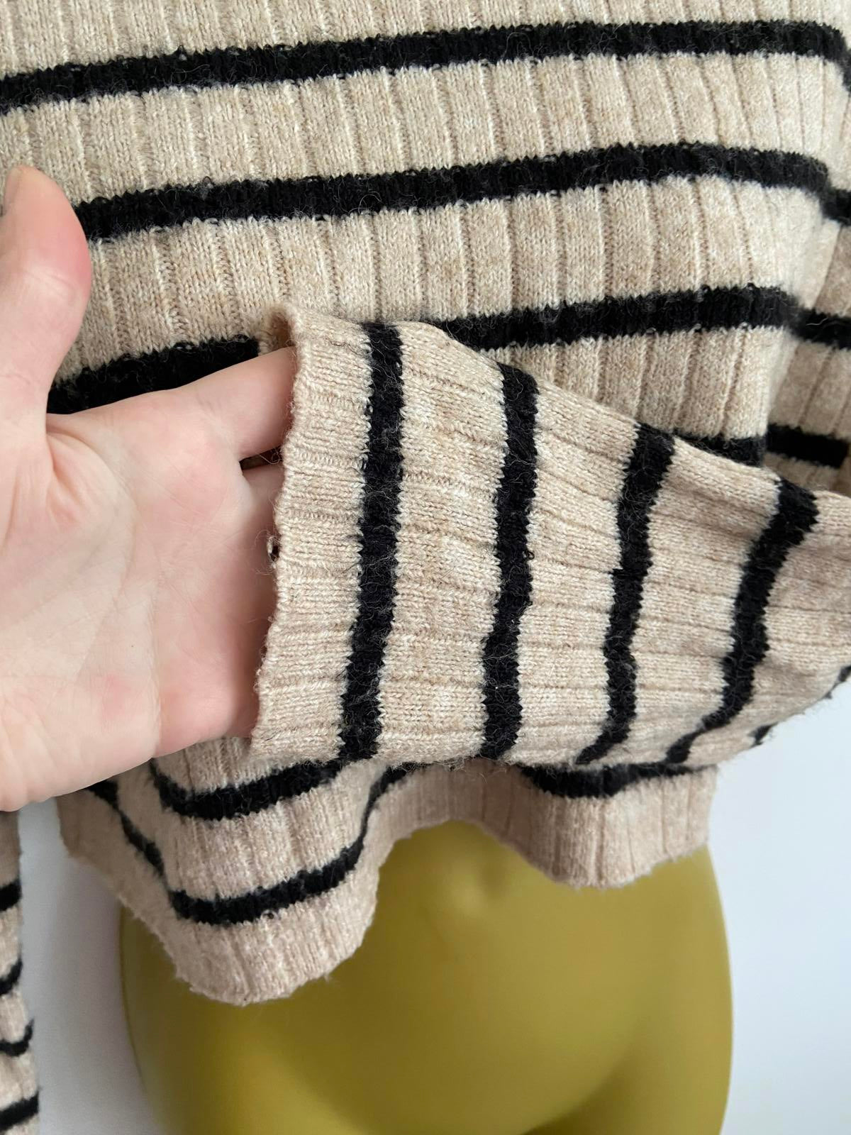 H&M Girls' High Neck Striped Jumper - Soft Knit, Age 10-12