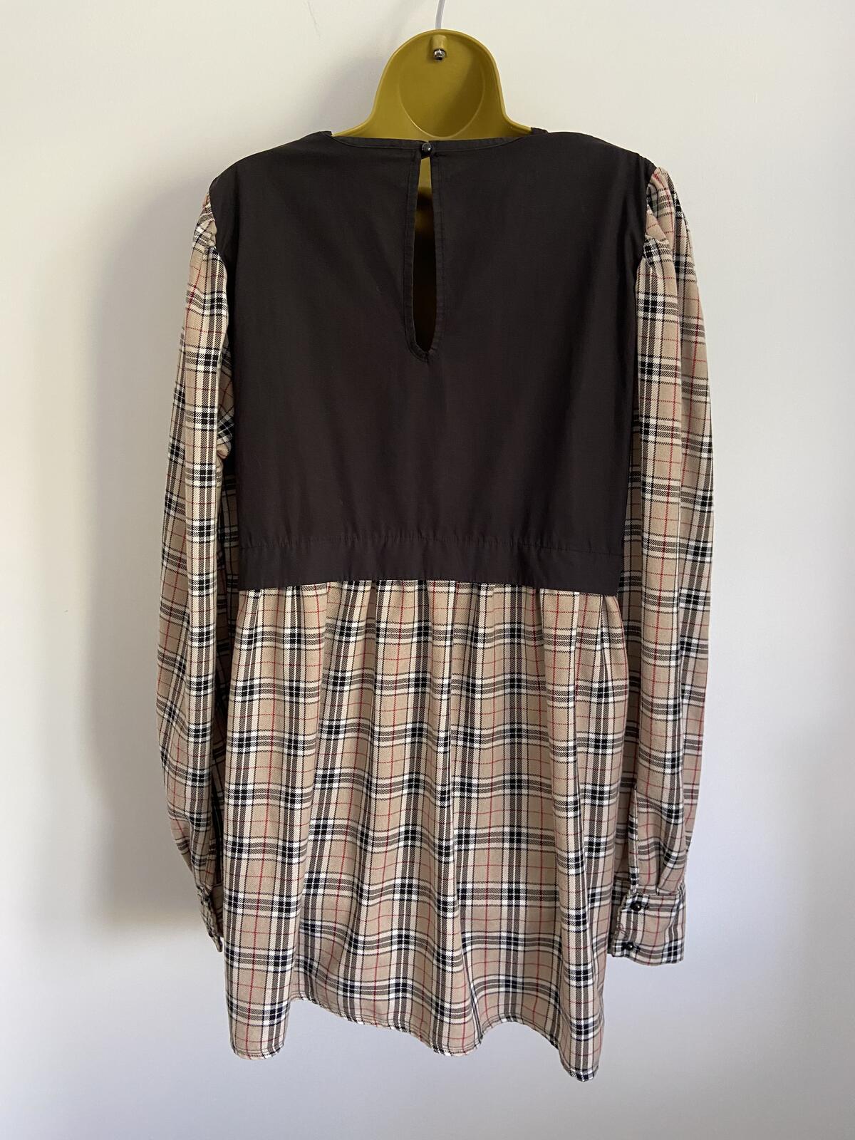I Saw It First Black & Brown Tartan Two-Tone Dress - Size 16