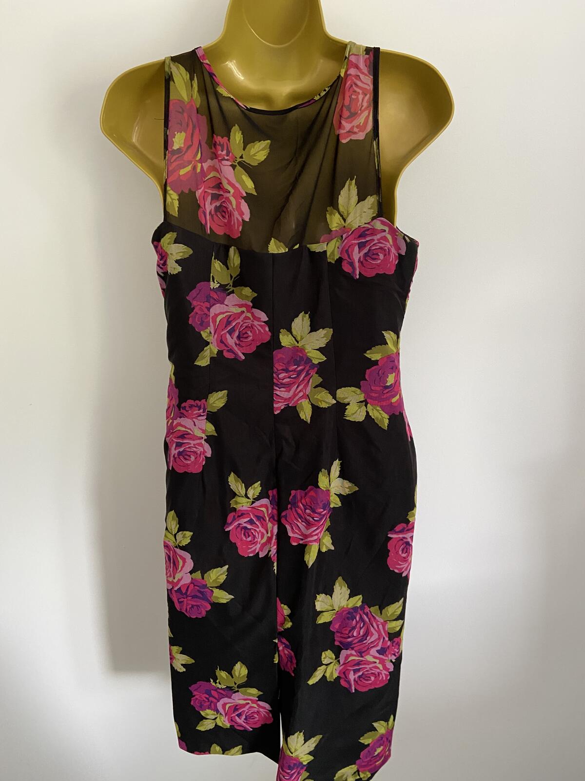 Star by Julien Macdonald Black Floral Ruched Dress - Size 12