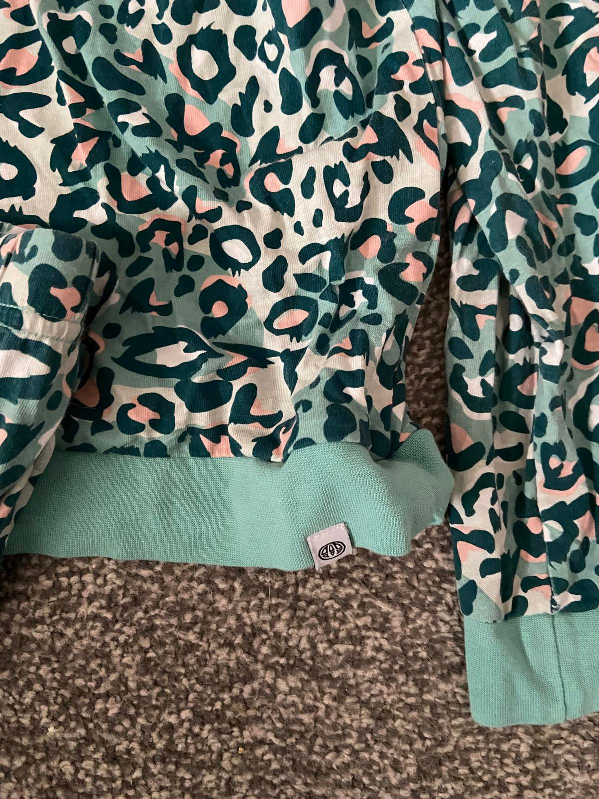 Animal Girls' Leopard Print Pyjamas Two-Piece - Turquoise, Age 11-12