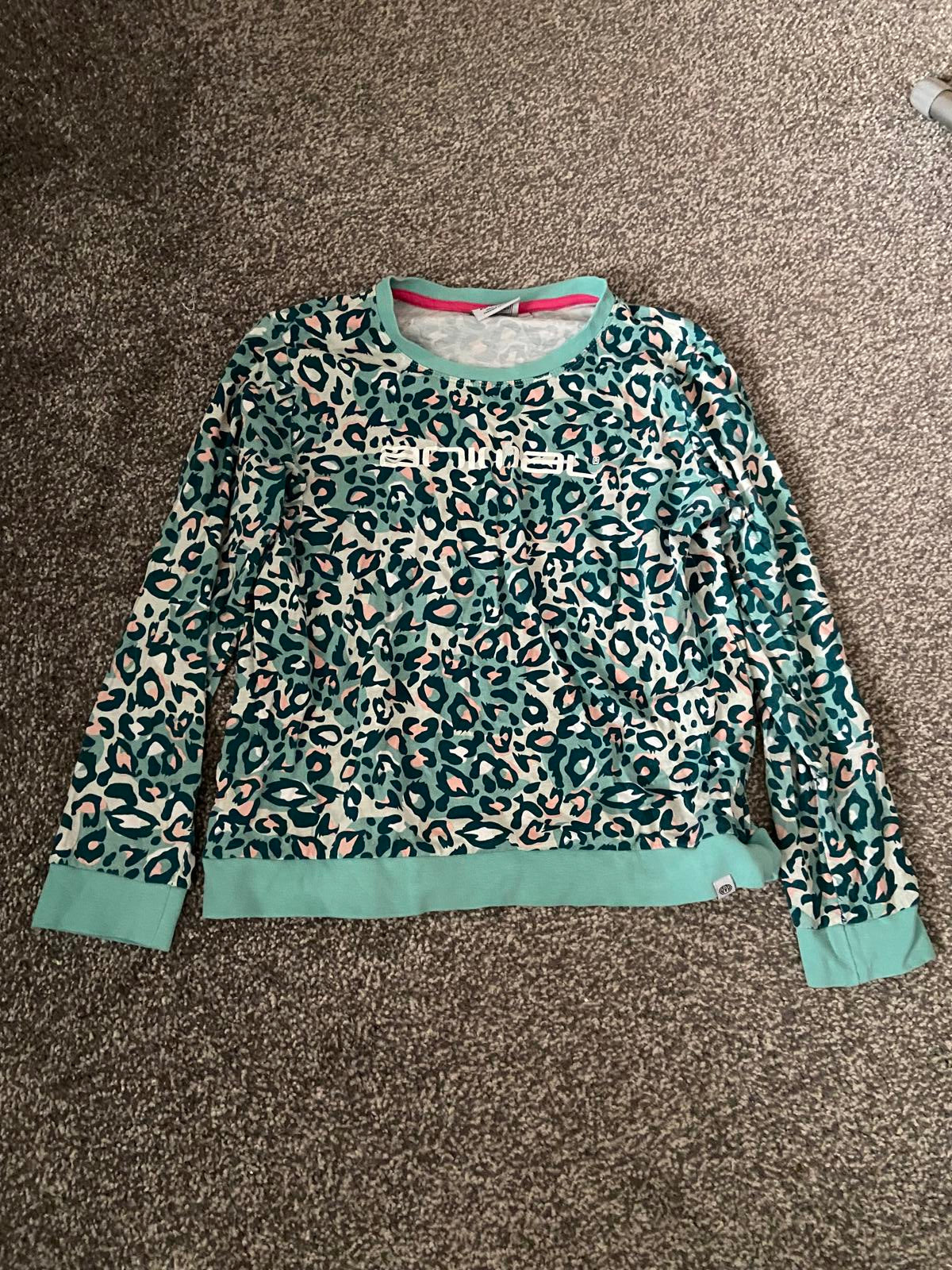 Animal Girls' Leopard Print Pyjamas Two-Piece - Turquoise, Age 11-12