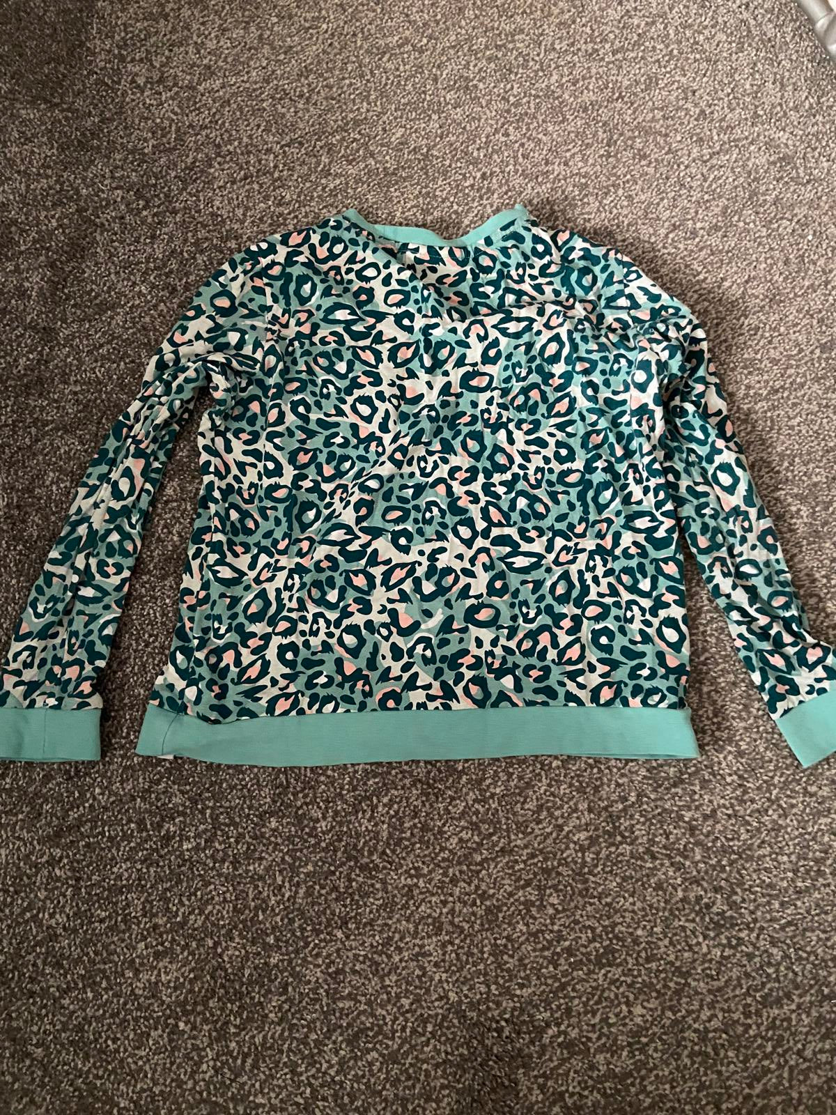 Animal Girls' Leopard Print Pyjamas Two-Piece - Turquoise, Age 11-12