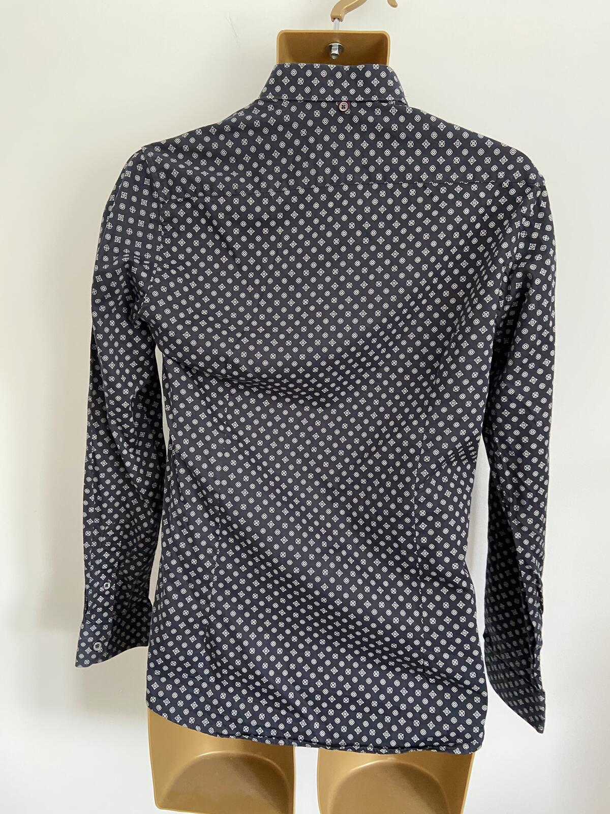 Ted Baker London Blue Geometric Print Long Sleeve Shirt - Size 2