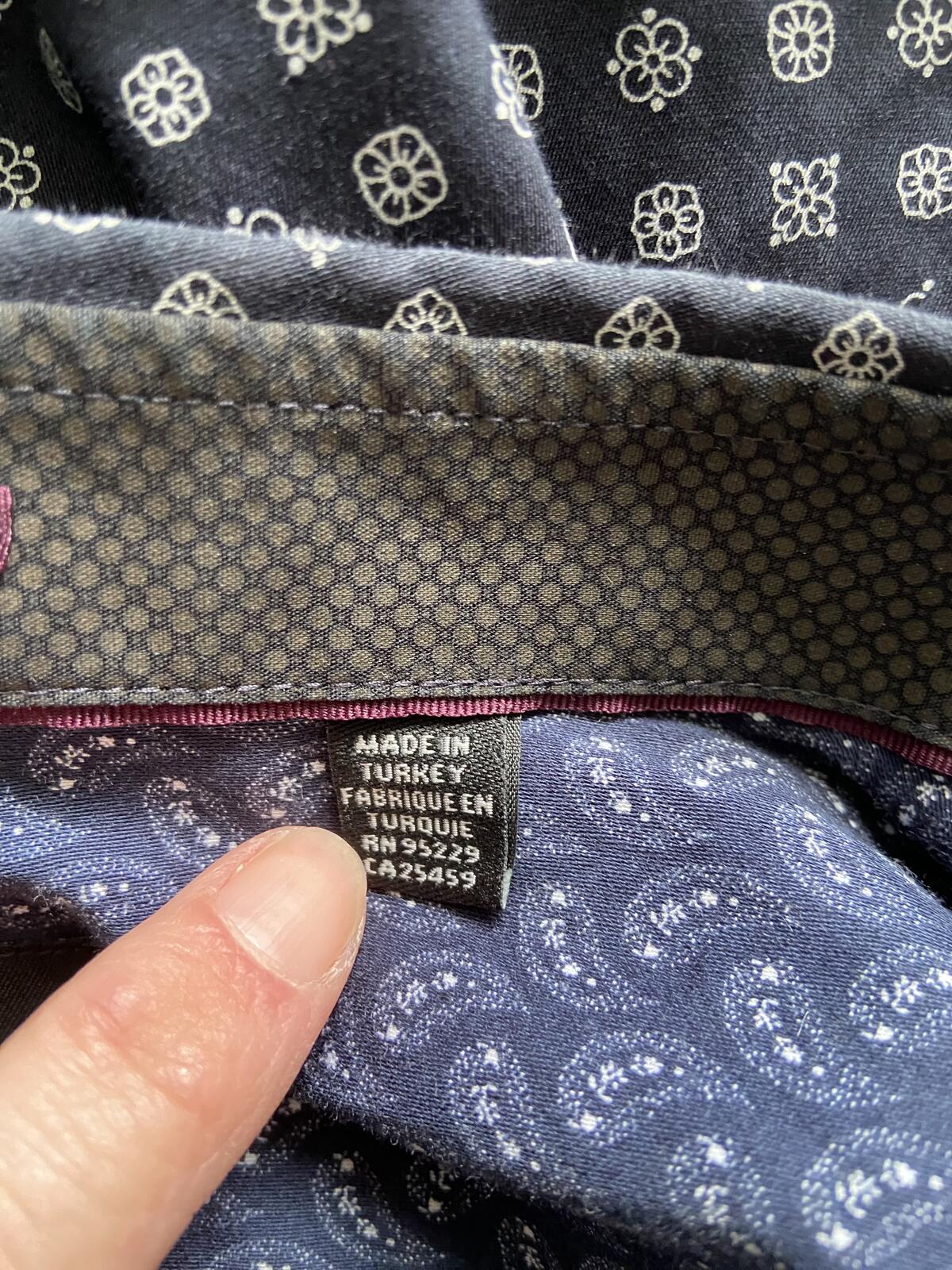 Ted Baker London Blue Geometric Print Long Sleeve Shirt - Size 2