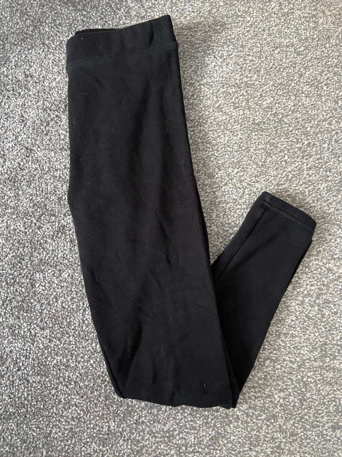 Primark Girls' Black Leggings - Comfortable Cotton Blend, Age 10-11