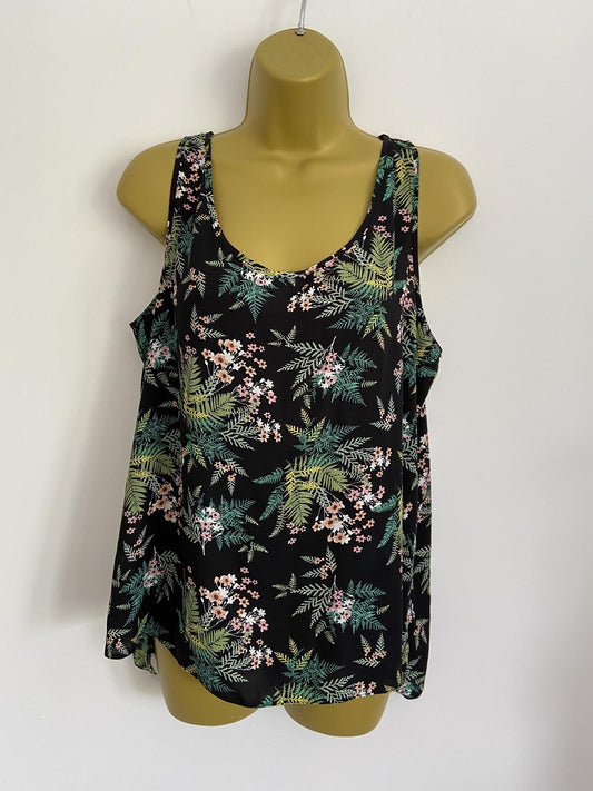 Atmosphere Black Floral Sleeveless Blouse - Size 16