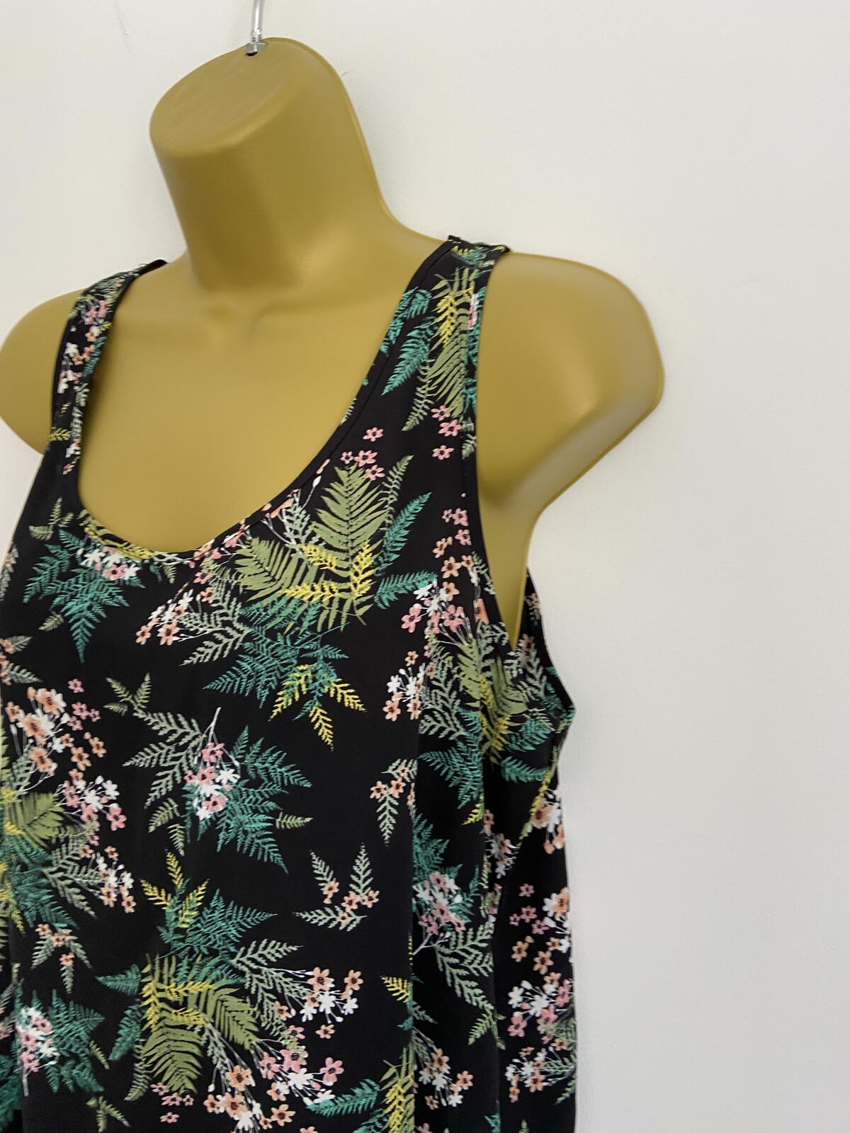 Atmosphere Black Floral Sleeveless Blouse - Size 16