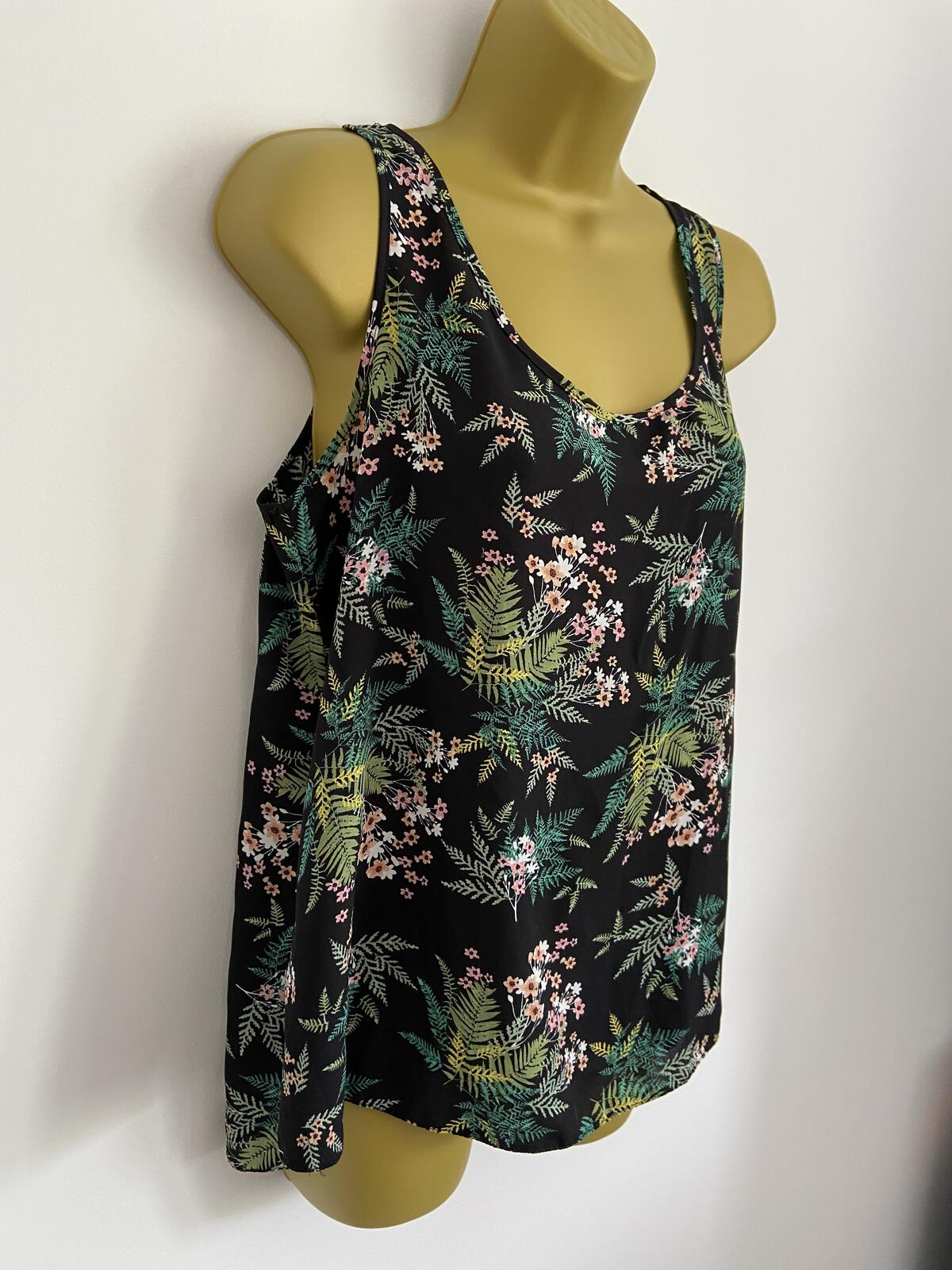 Atmosphere Black Floral Sleeveless Blouse - Size 16