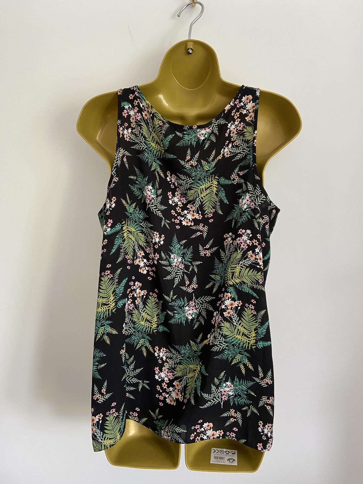 Atmosphere Black Floral Sleeveless Blouse - Size 16