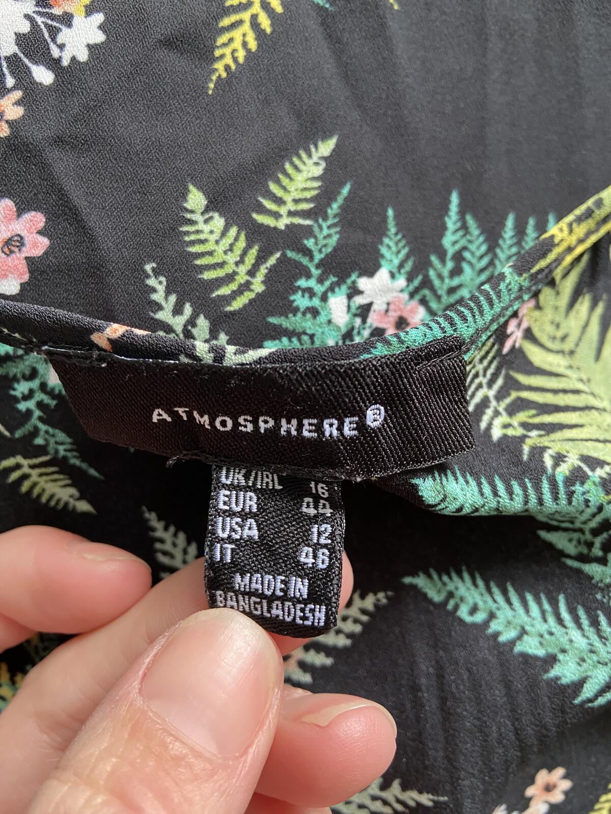Atmosphere Black Floral Sleeveless Blouse - Size 16