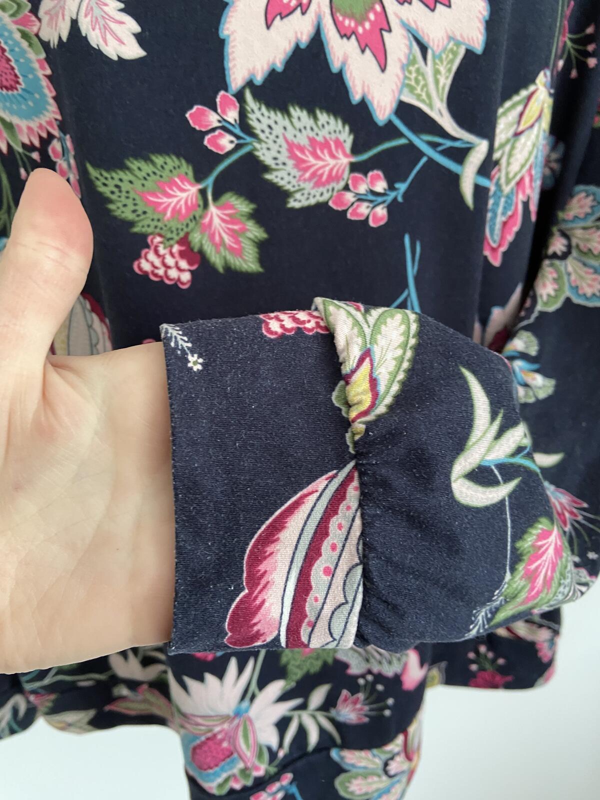 Primark Navy Floral Long Sleeve Top - Size 18/20