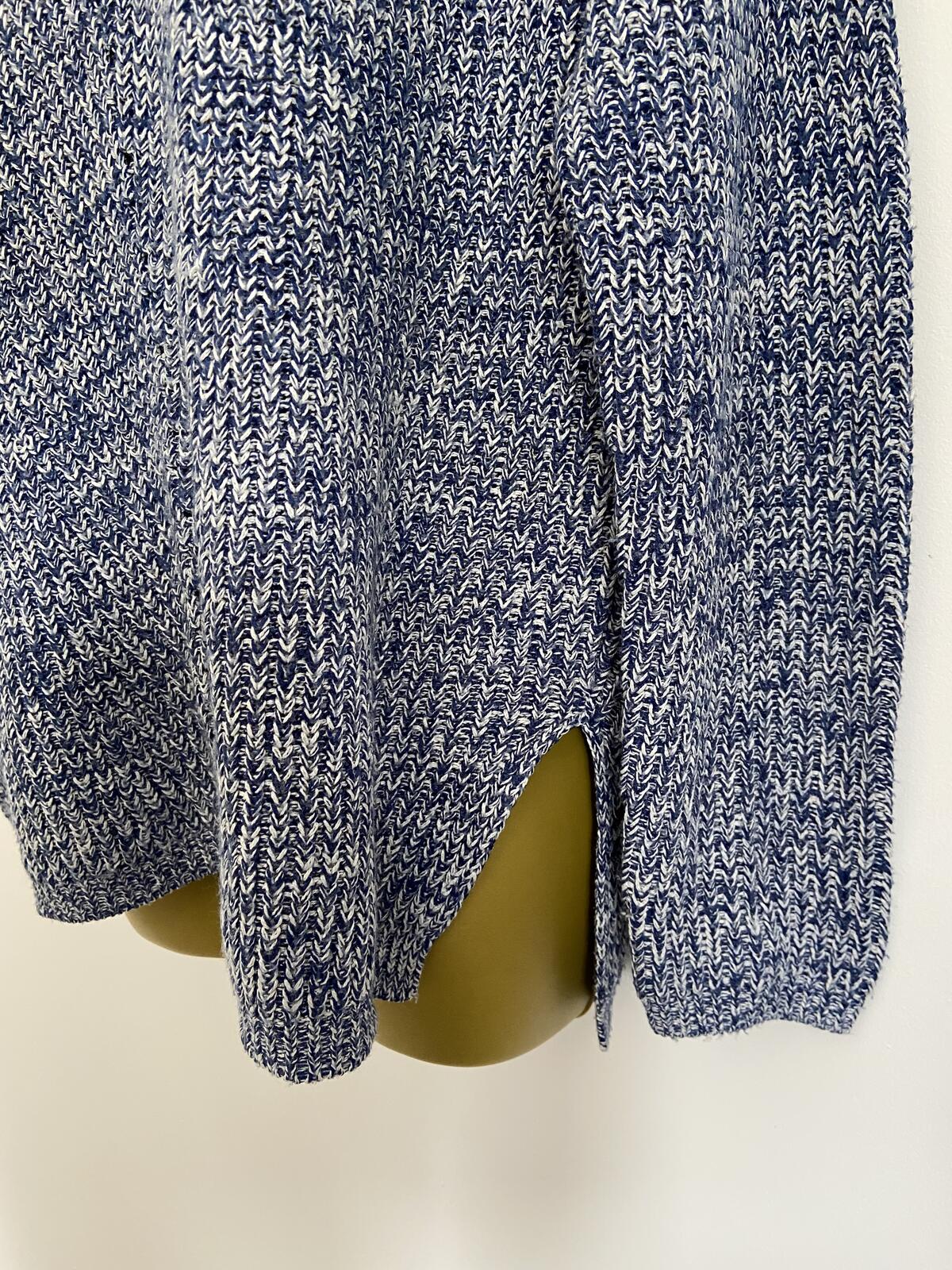 F&F Blue and White Chunky Knit Jumper - Size 16