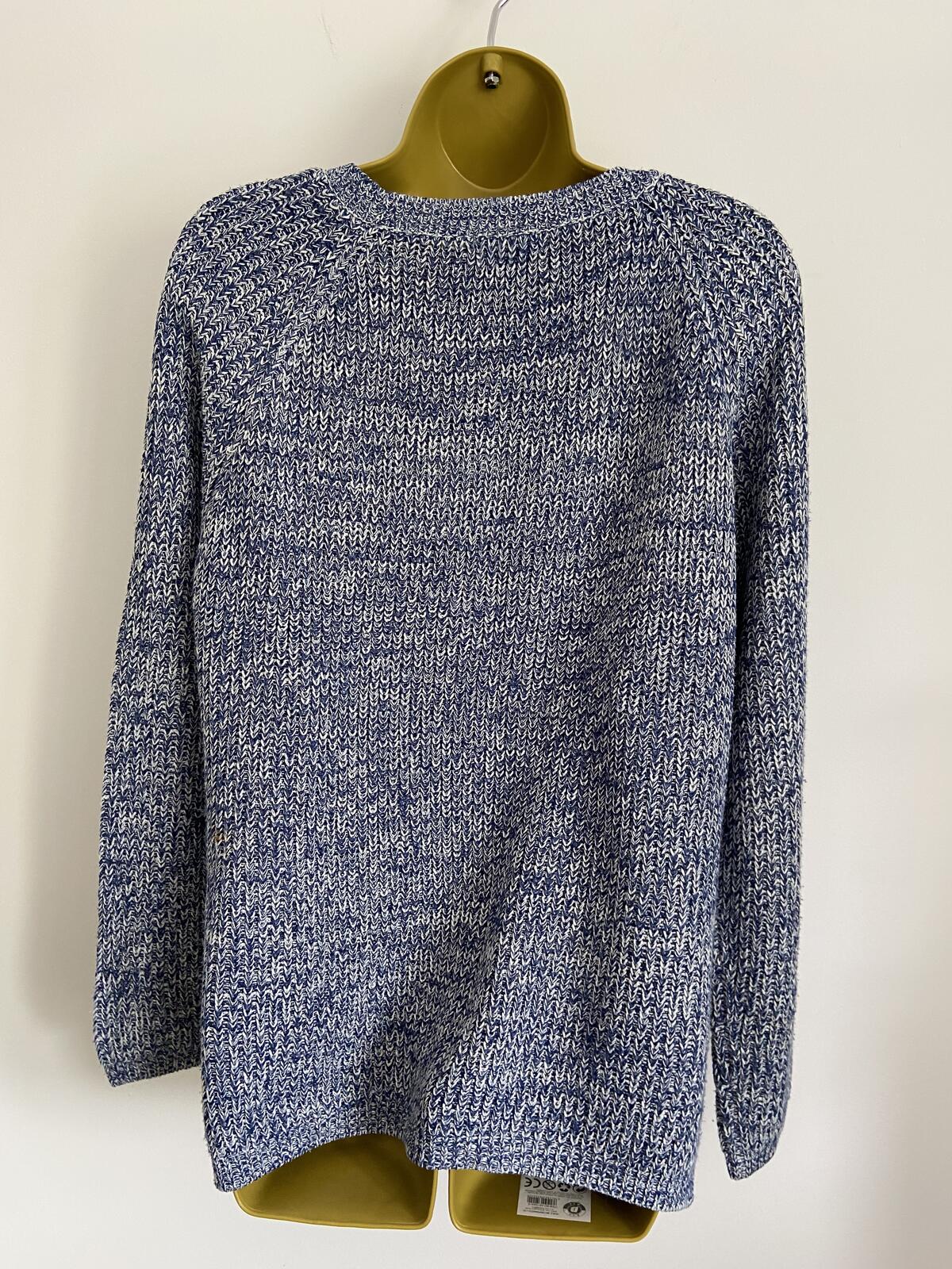 F&F Blue and White Chunky Knit Jumper - Size 16
