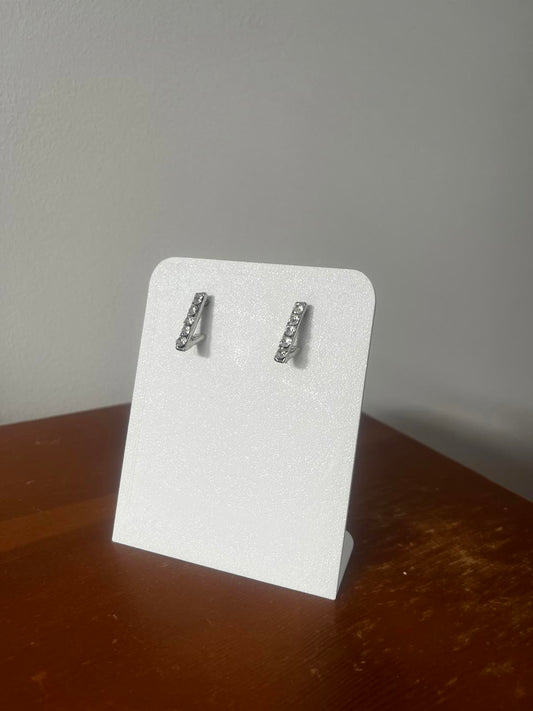 Bar-shaped Earrings with Stones