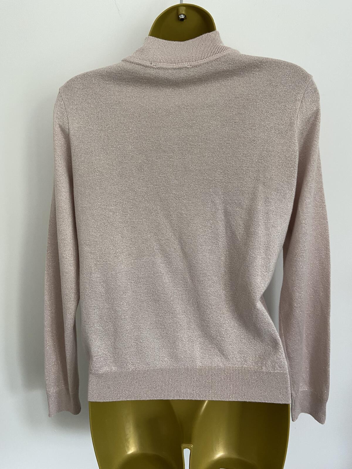 Atmosphere Pink Metallic Zip-Up Lightweight Jumper - Size 10