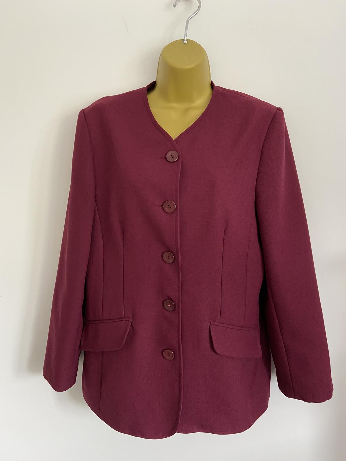 Debenhams Raspberry Collarless Blazer Jacket - Size 12